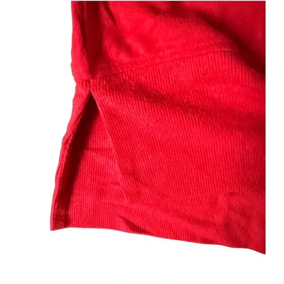 SONOMA Women XL Red Crew Neck Split‎ Hem Top Casual Minimalist Holiday Normcore - Picture 4 of 5